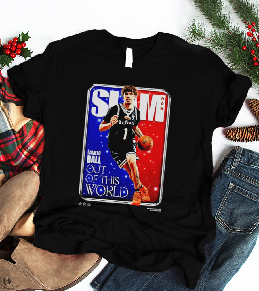 SLAM Cover LaMelo Ball 1 Charlotte Hornets Out Of This World T-Shirt