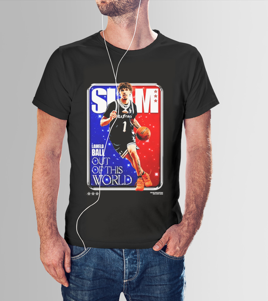 SLAM Cover LaMelo Ball 1 Charlotte Hornets Out Of This World T-Shirt