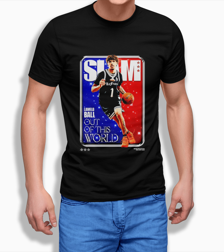 SLAM Cover LaMelo Ball 1 Charlotte Hornets Out Of This World T-Shirt