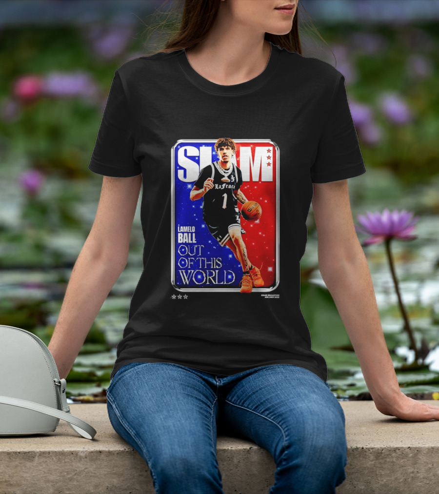 SLAM Cover LaMelo Ball 1 Charlotte Hornets Out Of This World T-Shirt