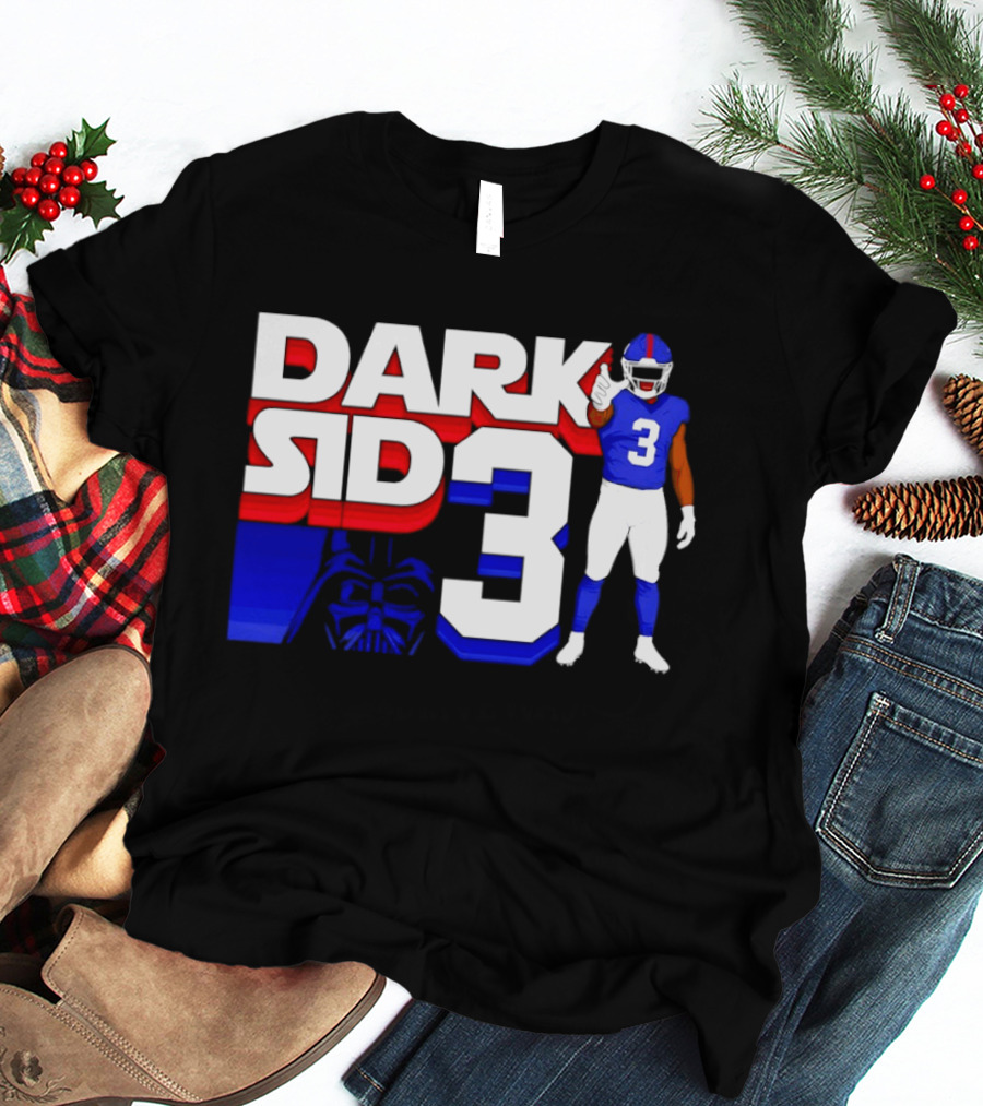 Darth Vader Star Wars Dark Side 3 New York Giants Football Player T-Shirt