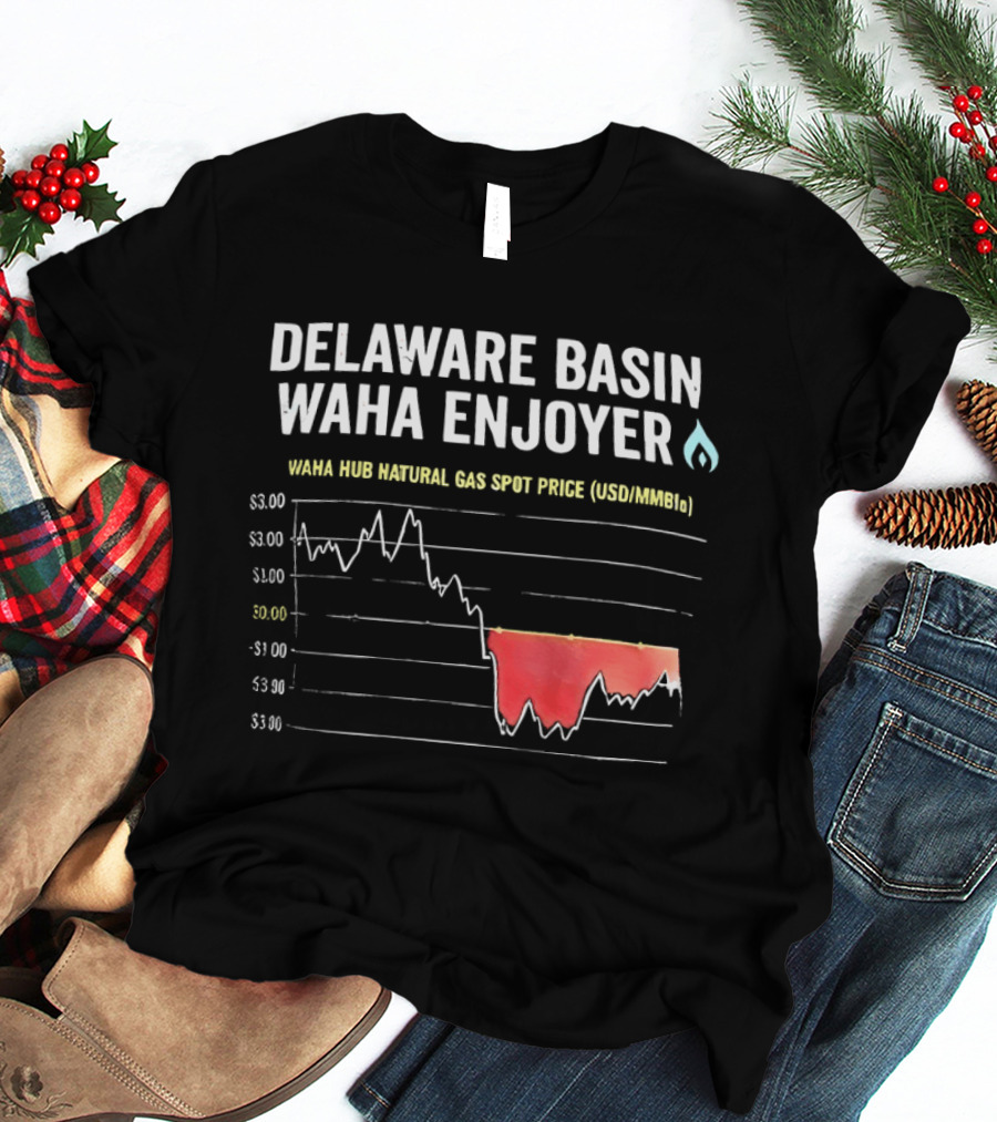 Delaware Basin Waha Enjoyer Natural Gas Spot Price Graph T-Shirt