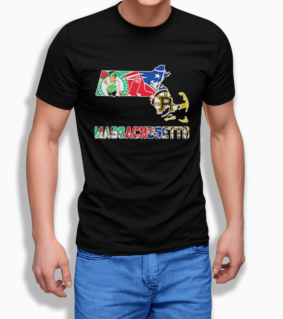 Boston Celtics Red Sox Massachusetts Sports Teams State Bruins T-Shirt