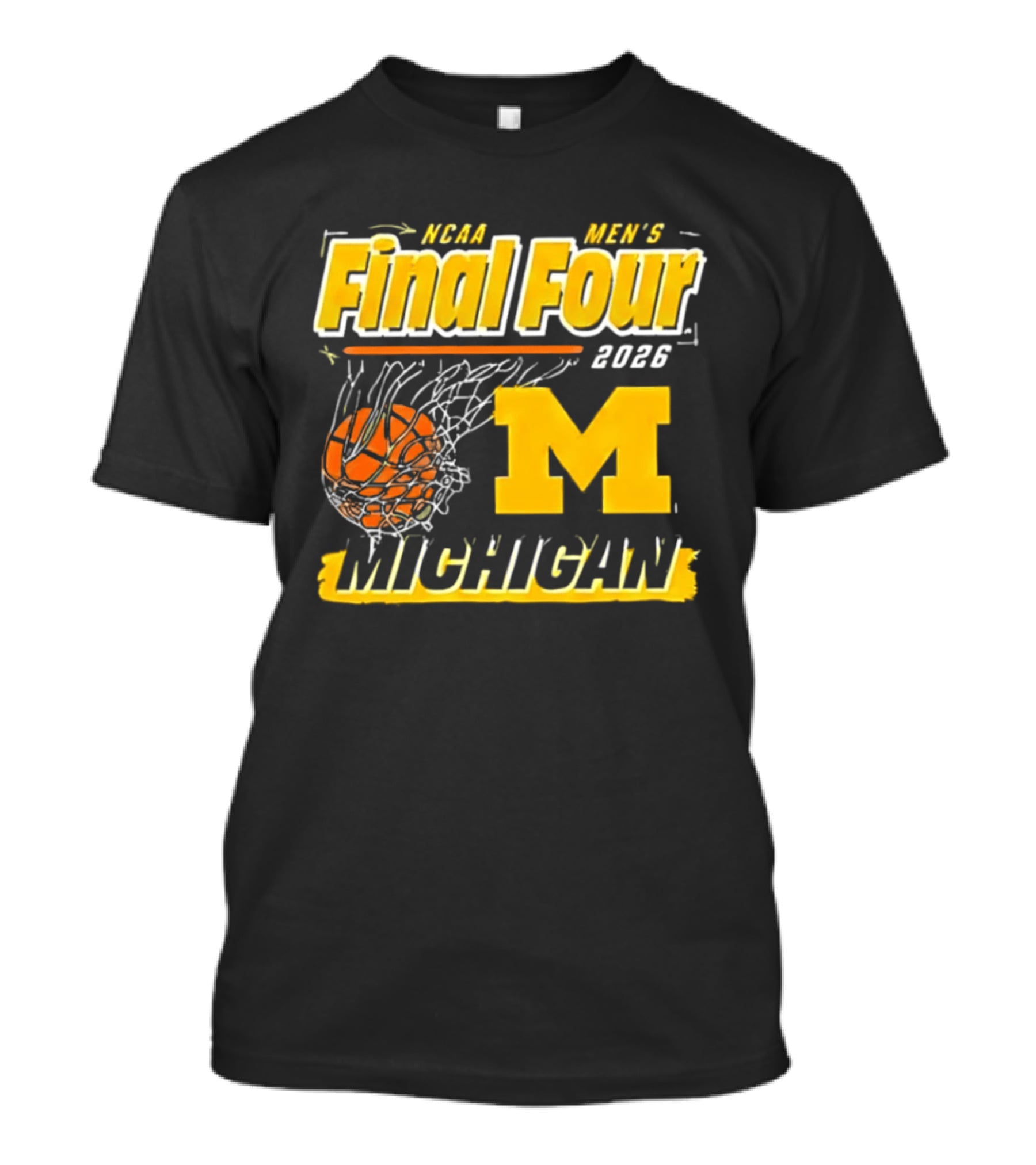 NCAA Men's Final Four 2023 Michigan Wolverines Basketball Swish T-Shirt