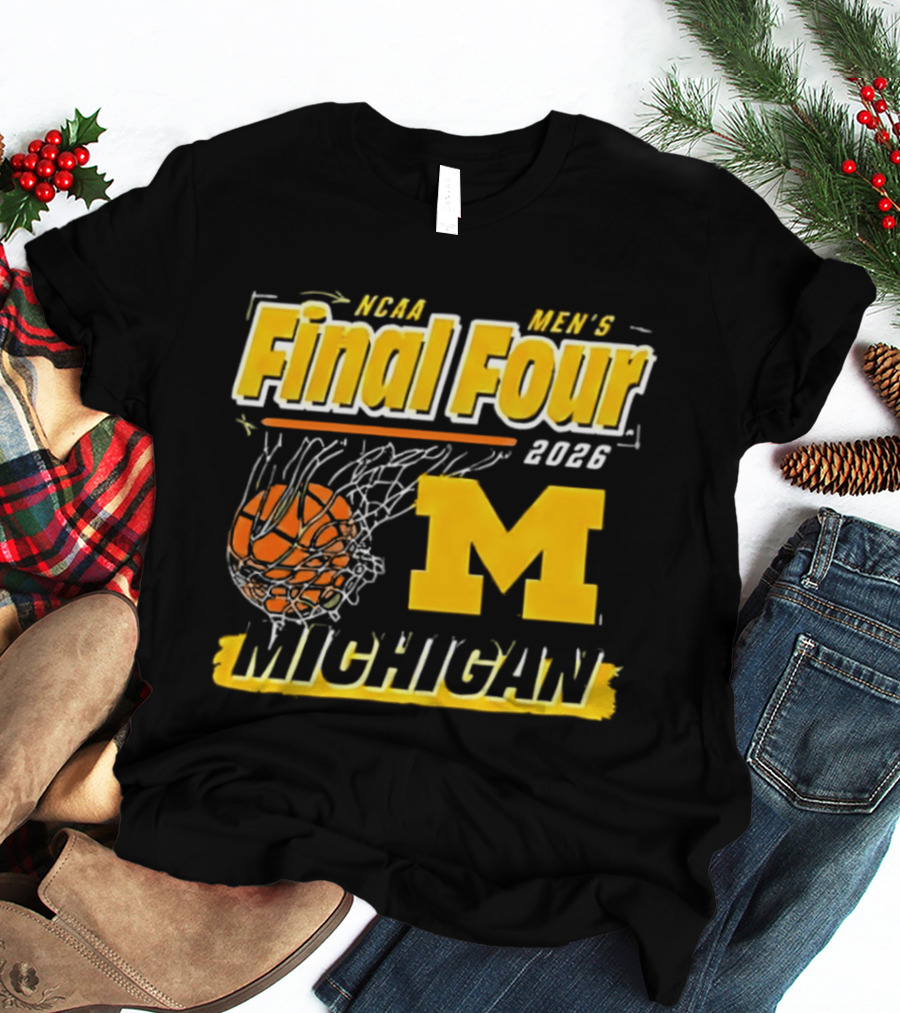 NCAA Men's Final Four 2023 Michigan Wolverines Basketball Swish T-Shirt