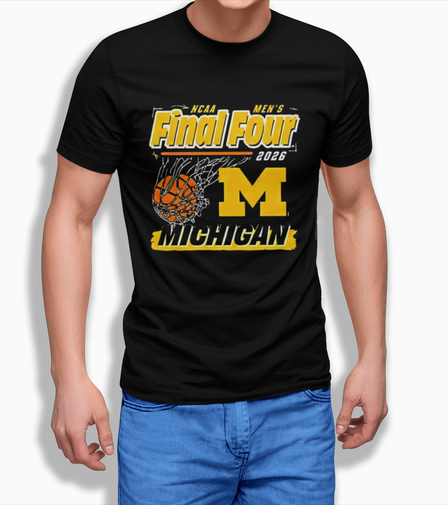 NCAA Men's Final Four 2023 Michigan Wolverines Basketball Swish T-Shirt