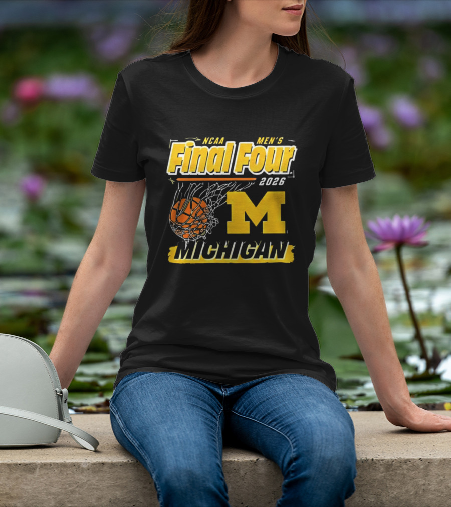 NCAA Men's Final Four 2023 Michigan Wolverines Basketball Swish T-Shirt