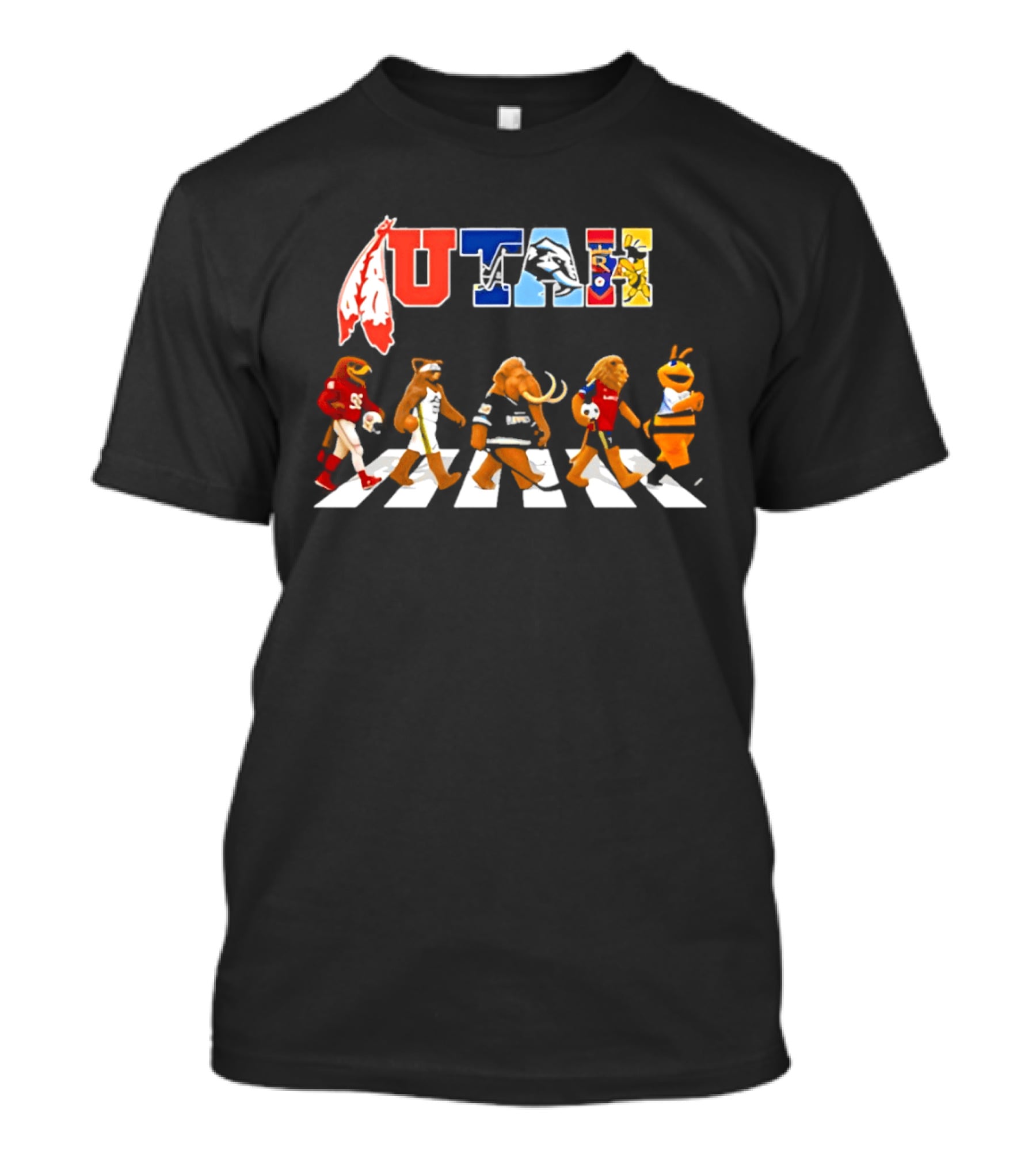 Utah Sports Teams Mascots Abbey Road Crossing T-Shirt