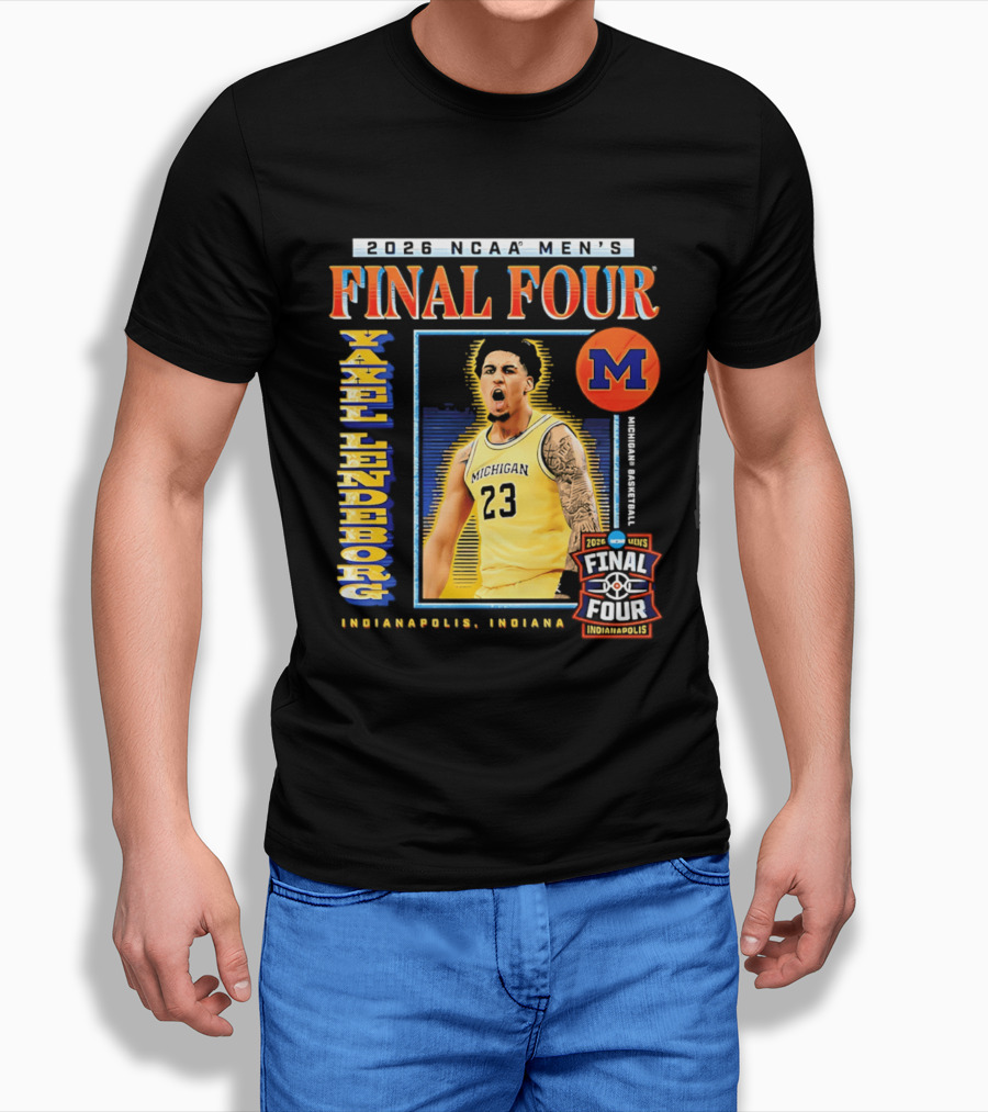 2026 NCAA Men's Final Four Yaxel Lendeborg Michigan Basketball Indianapolis Indiana T-Shirt