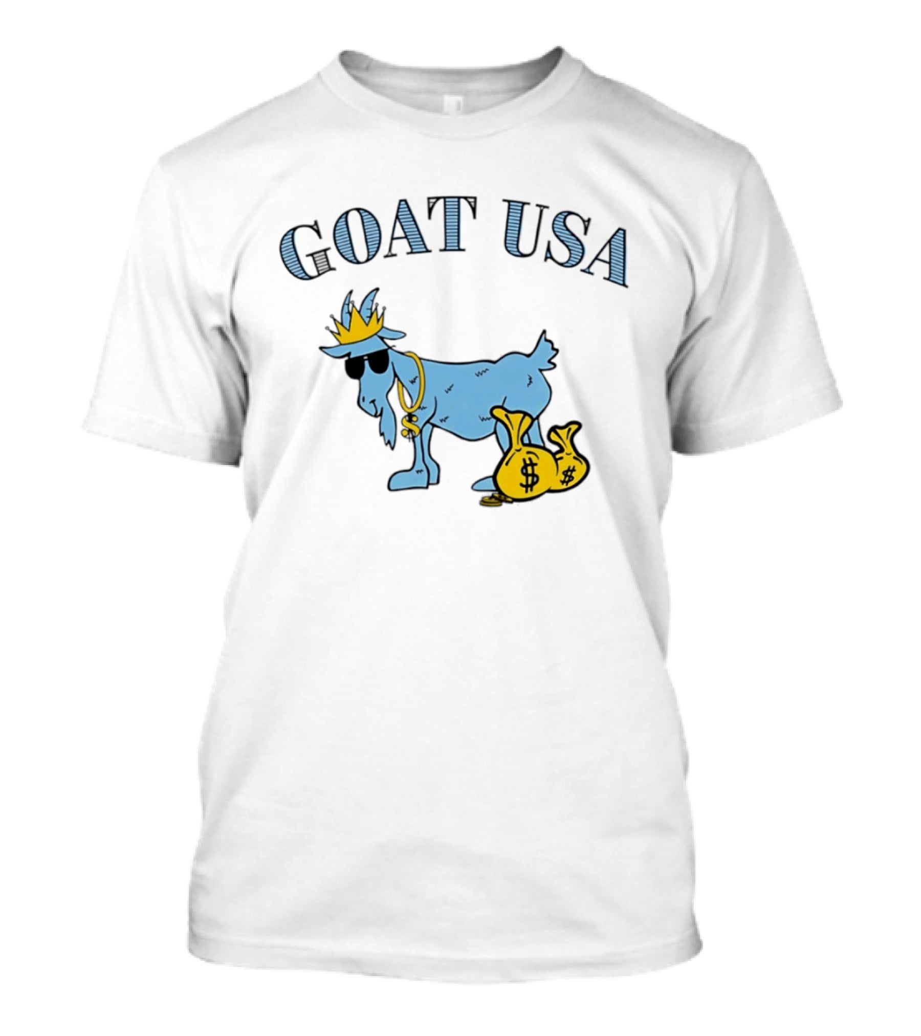 GOAT USA Cash Money Crowned Goat With Sunglasses And Gold Chains T-Shirt