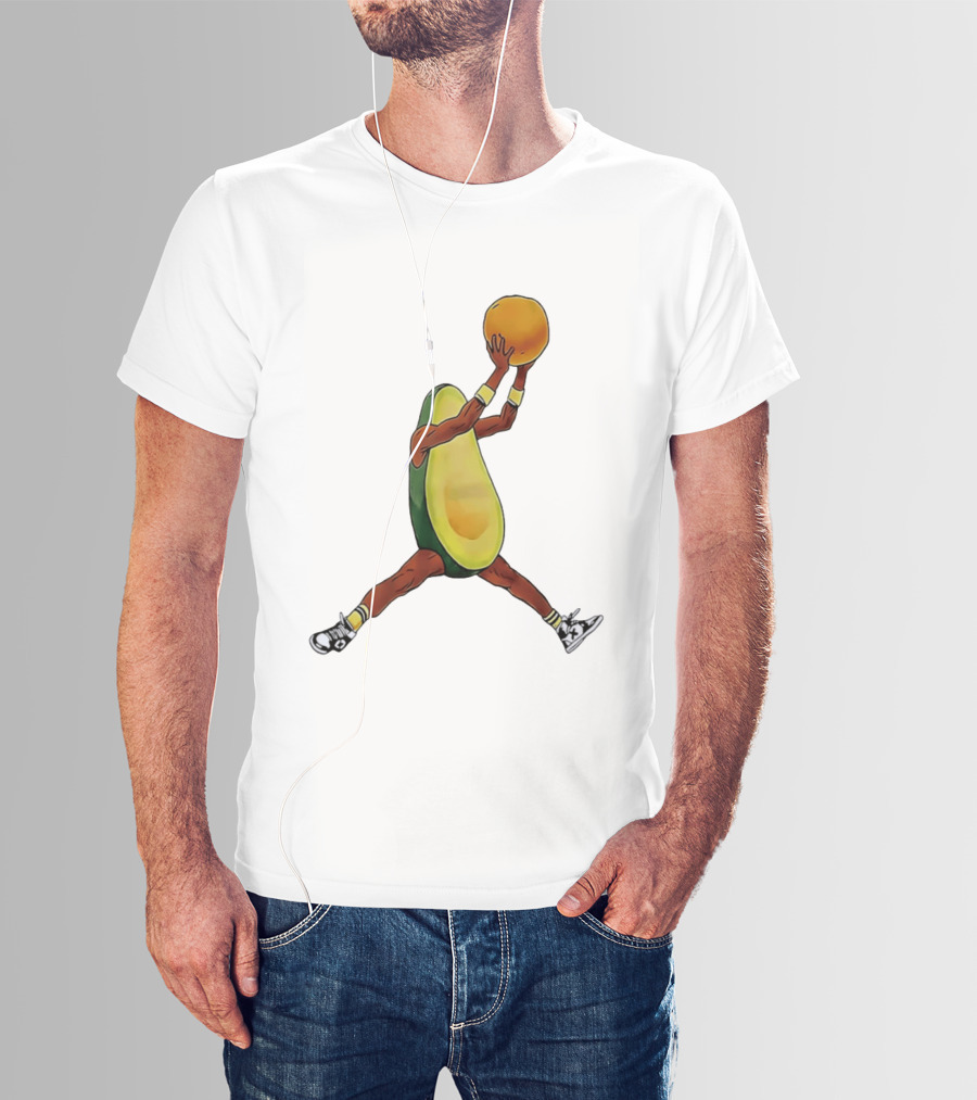 Avocado Basketball Athlete Dunking Fruit T-Shirt