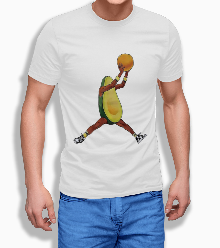 Avocado Basketball Athlete Dunking Fruit T-Shirt