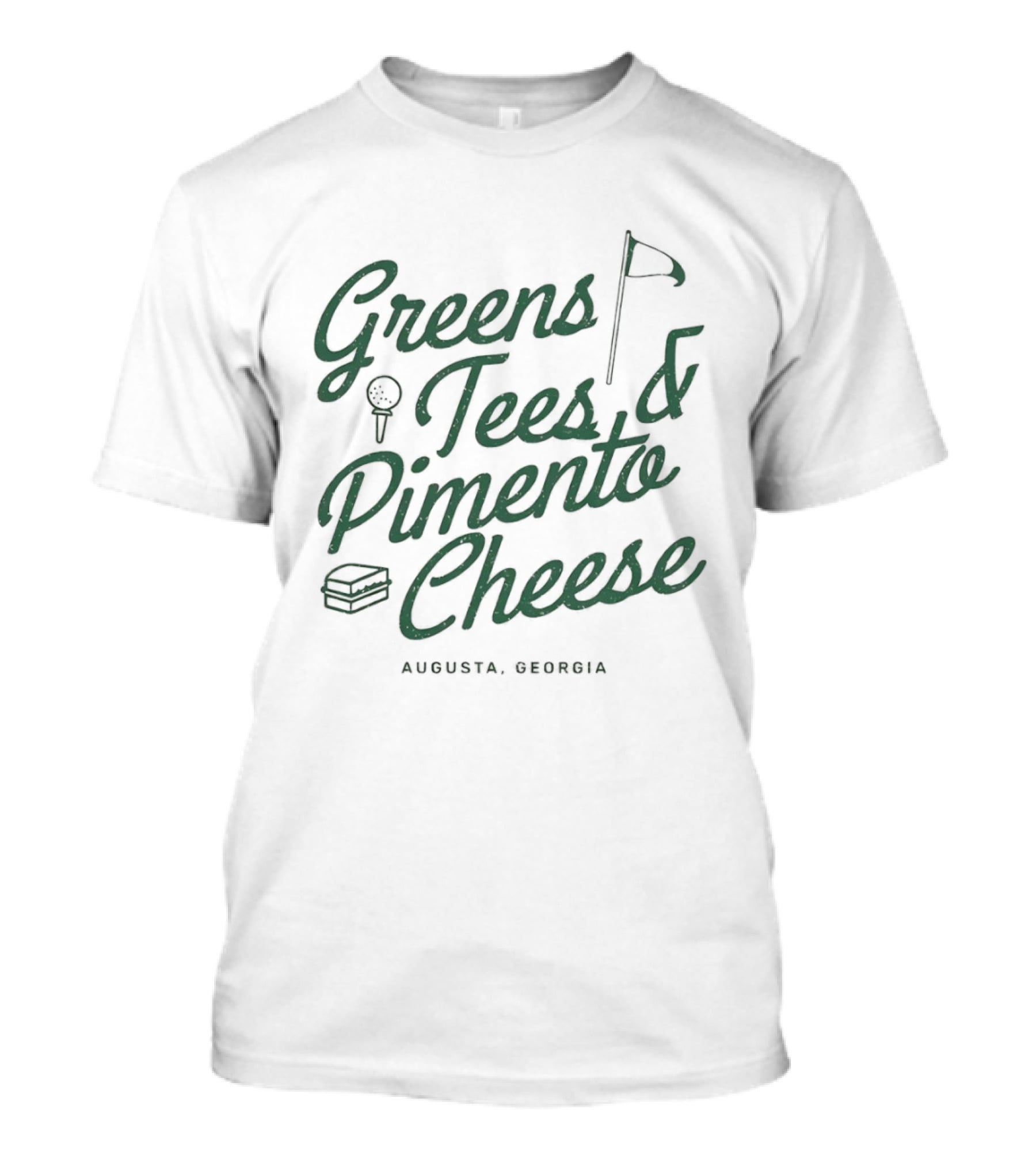 Greens Tees Pimento Cheese Augusta Georgia Golf Flag T-Shirt