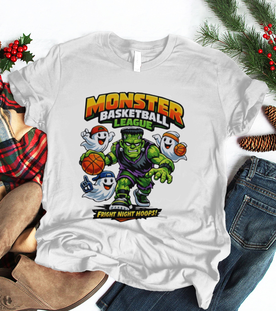 Monster Basketball League Fright Night Hoops Halloween Costume T-Shirt