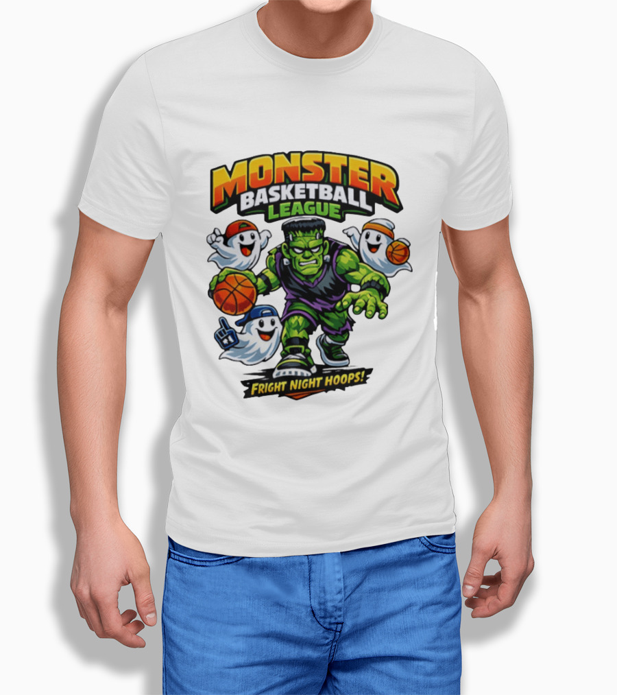 Monster Basketball League Fright Night Hoops Halloween Costume T-Shirt