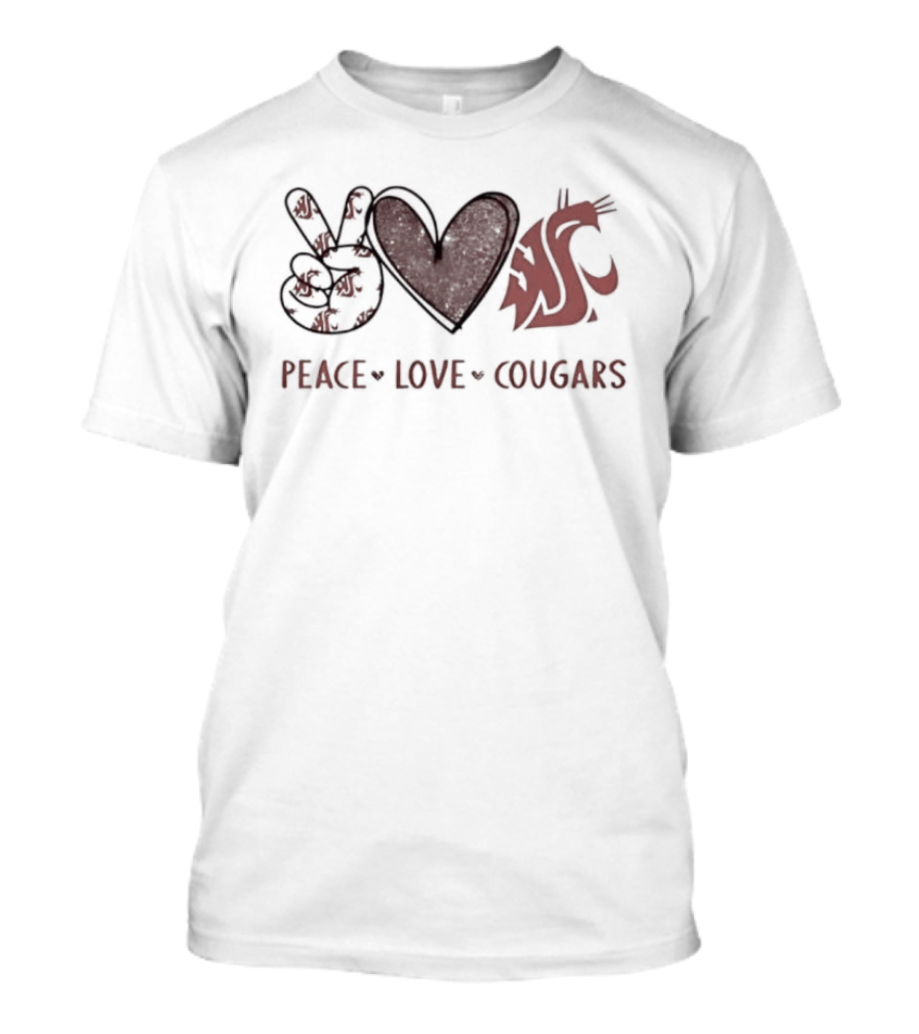 Peace Love WSU Cougars T-Shirt