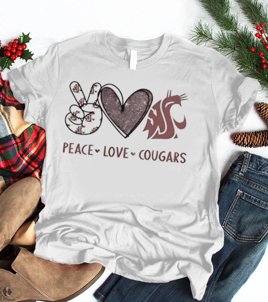 Peace Love WSU Cougars T-Shirt