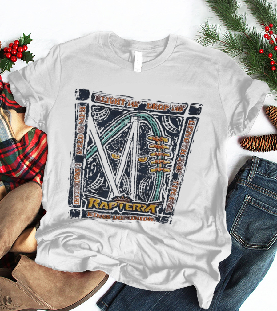 Rapterra Roller Stats Kings Dominion Height Drop Speed Length T-Shirt