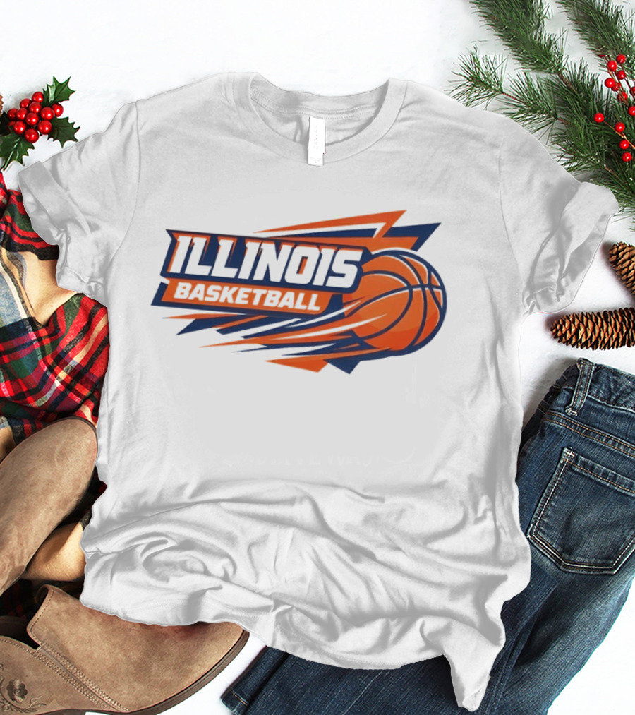 Illinois Basketball College Team Logo Sports T-Shirt