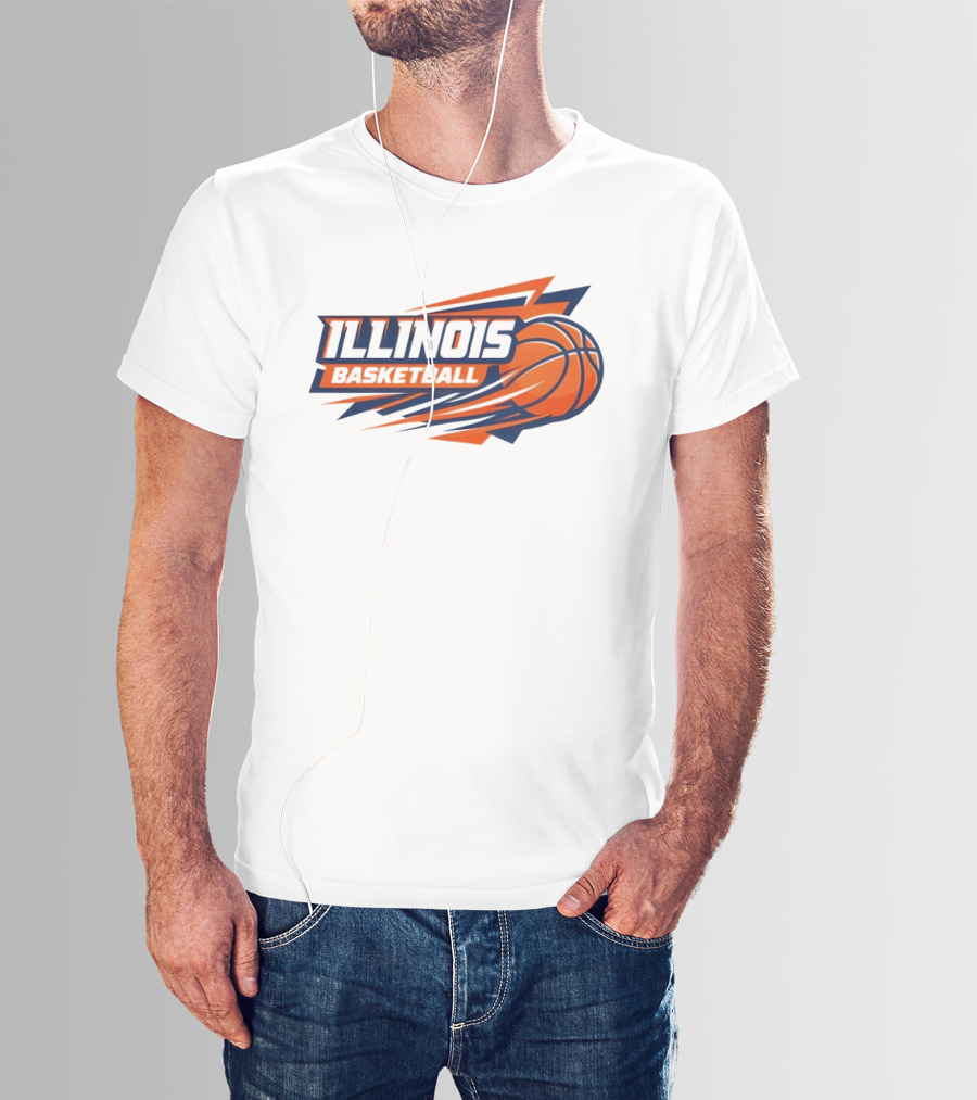 Illinois Basketball College Team Logo Sports T-Shirt