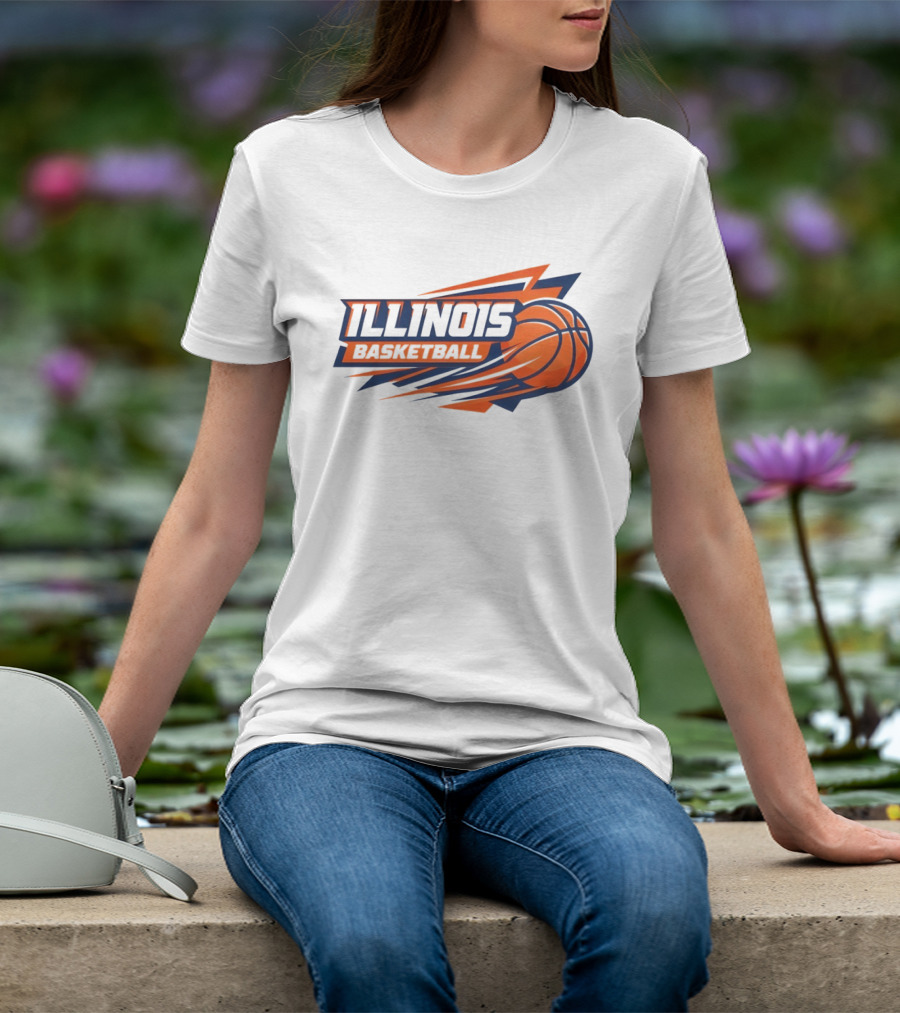 Illinois Basketball College Team Logo Sports T-Shirt