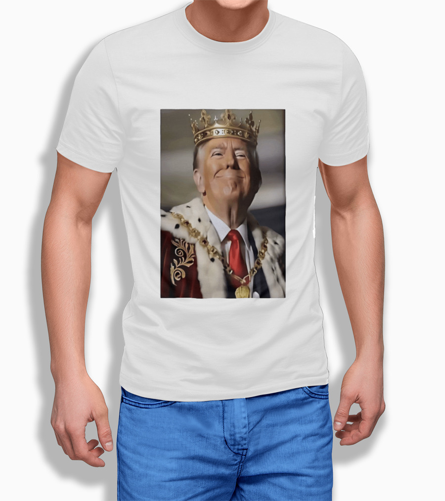 Donald Trump Crowned As King Regal Attire Red Tie Gold Crown T-Shirt