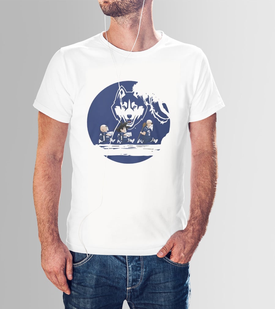 Uconn Huskies Meets Dragon Ball Characters Fusion T-Shirt