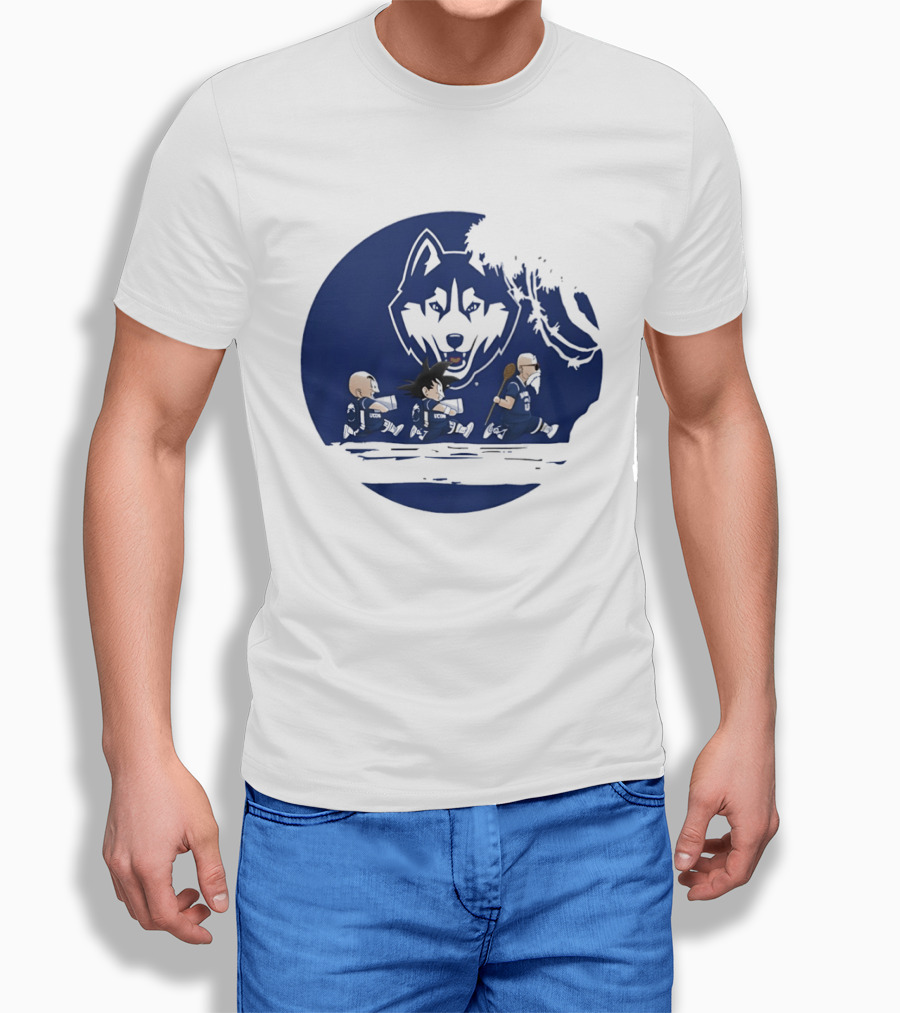 Uconn Huskies Meets Dragon Ball Characters Fusion T-Shirt
