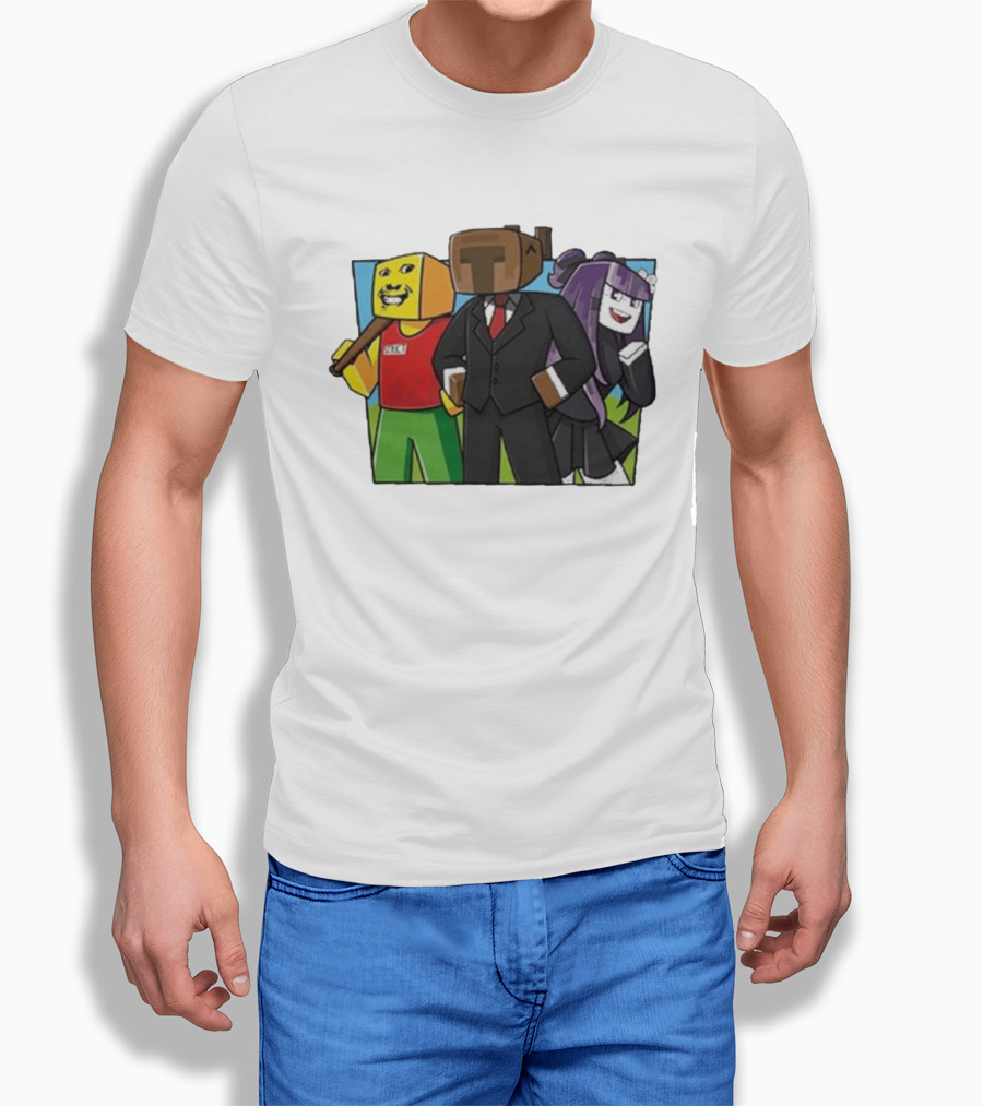 Jocuri Horror Sky Pixel Characters In Suits And Costumes T-Shirt