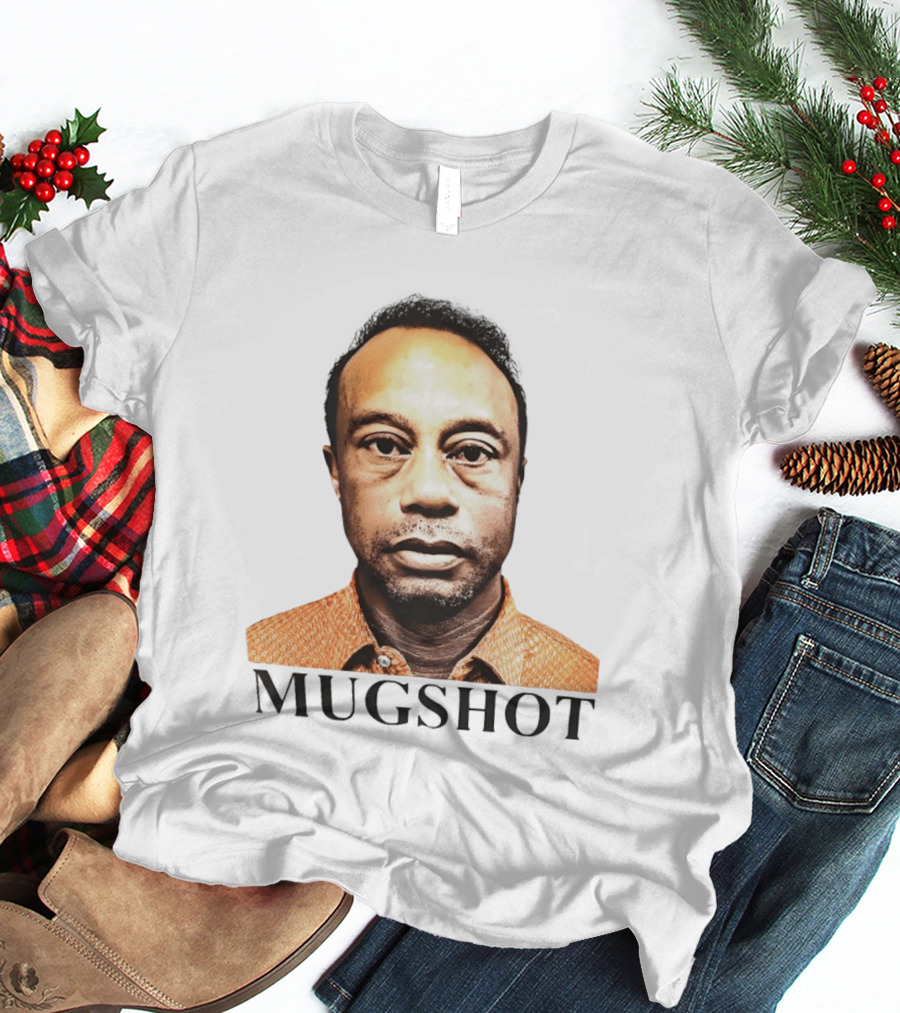Tiger Shot Face Parody With Golf T-Shirt