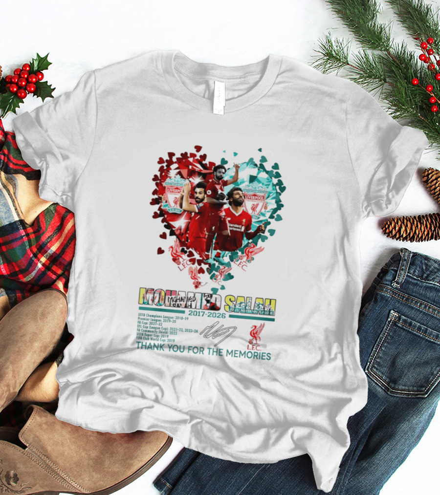 Mohamed Salah Lfc Thank You For The Memories 2017 2023 Heart T-Shirt