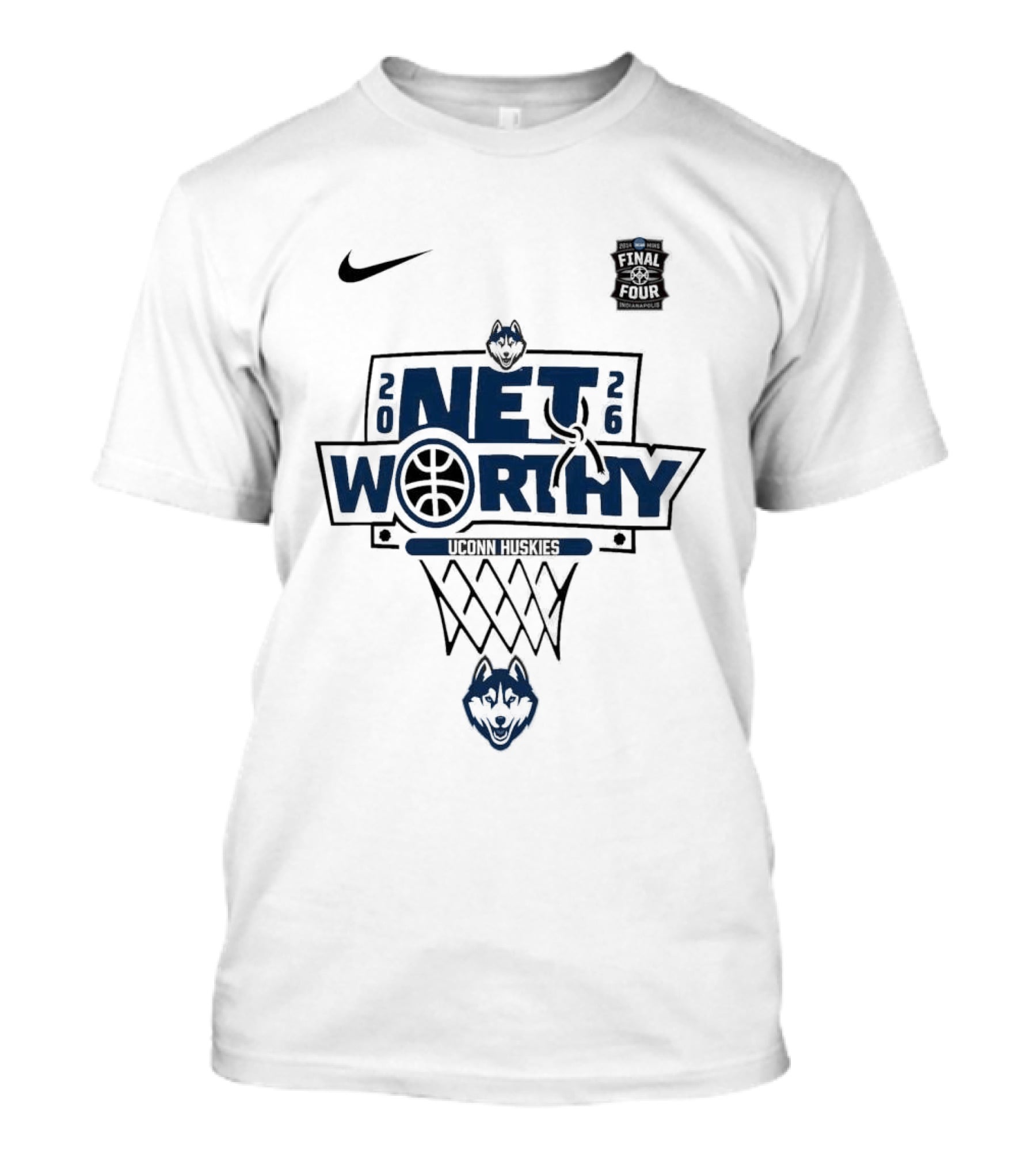 UConn Huskies Net Worthy Basketball 2026 Nike Logo Five Four T-Shirt