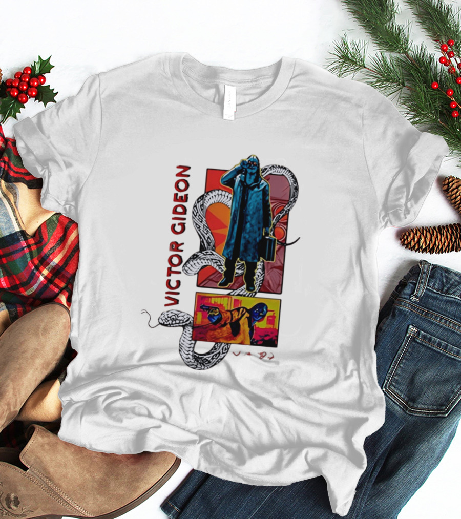 Victor Gideon Dramatic Snake And Mysterious Figures T-Shirt
