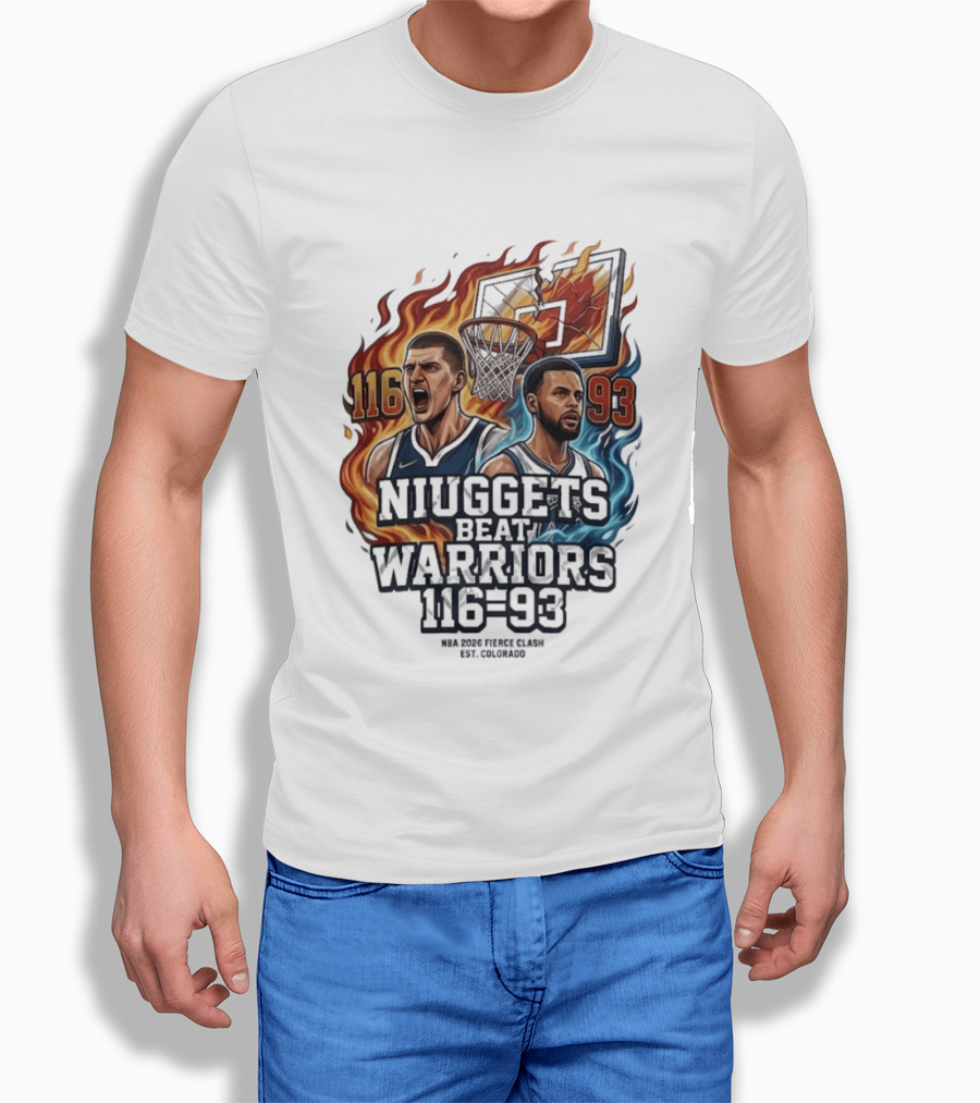 Nuggets Beat Warriors 116 93 NBA 2026 Basketball Matchup T-Shirt