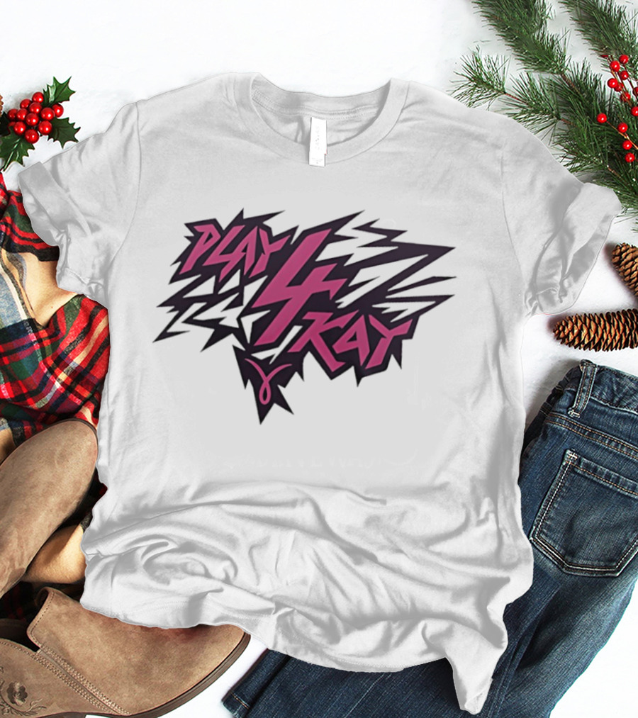 West Virginia Mountaineers Play 4 Kay Pink Zigzag Lightning T-Shirt