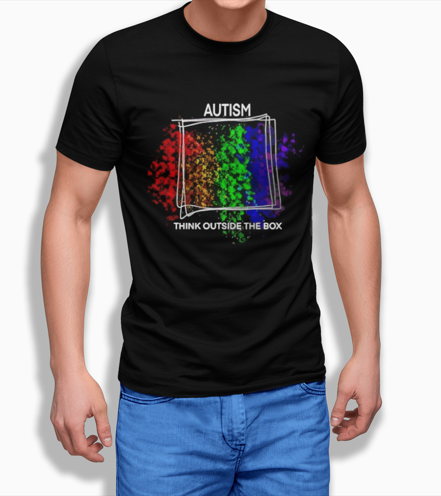 Autism Spectrum Puzzle Think Outside The Box Colorful Awareness T-Shirt