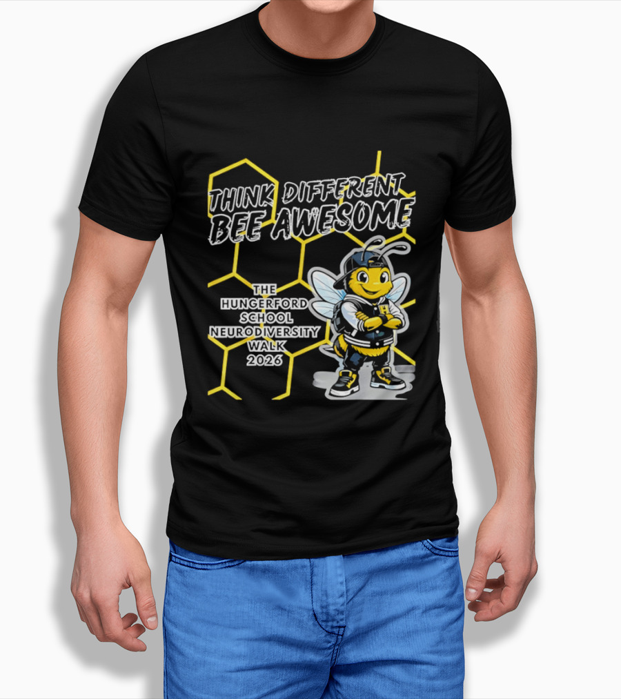 Think Different Bee Awesome The Hungerford School Neurodiversity Walk 2026 T-Shirt