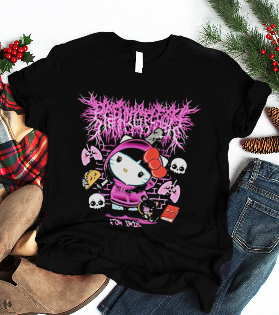 Hello Kitty Slamnasium Skull Lungs And Taco Recordings For Iris T-Shirt