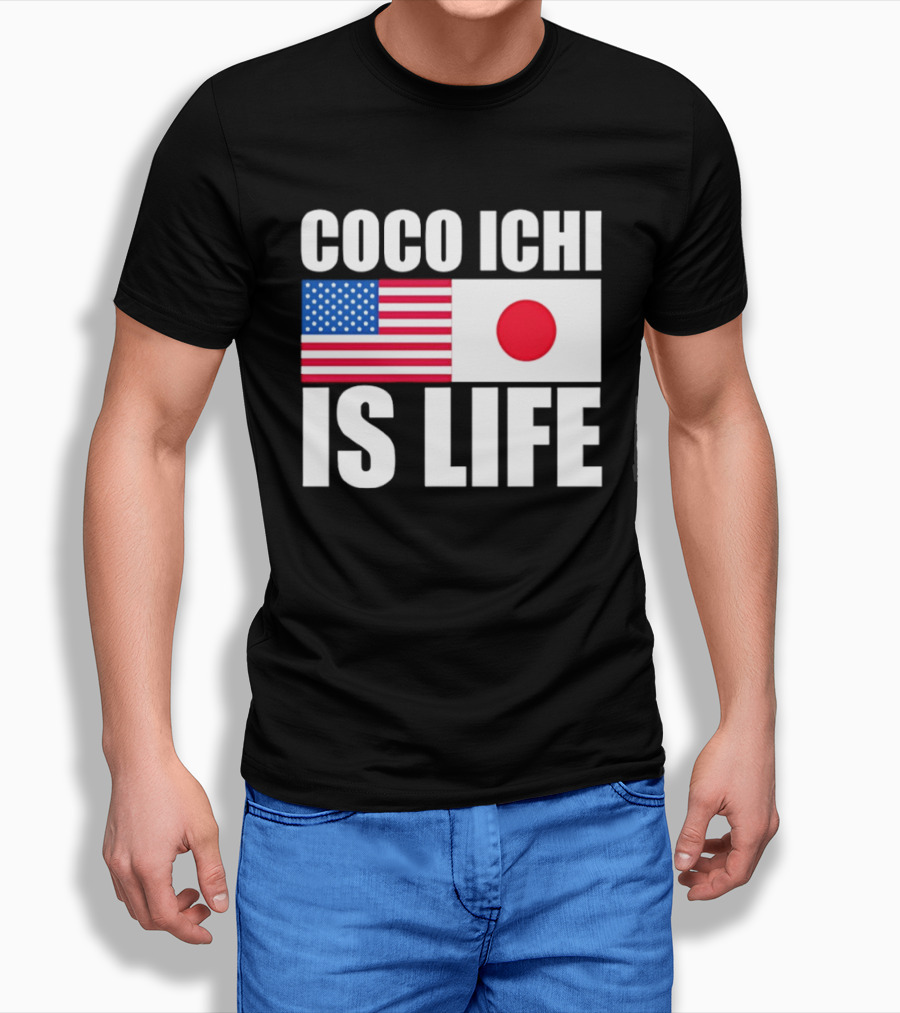 Coco Ichi Is Life USA And Japan Flag T-Shirt
