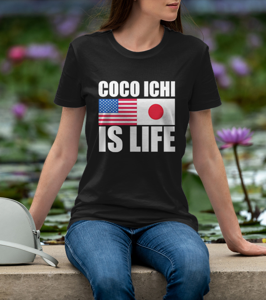 Coco Ichi Is Life USA And Japan Flag T-Shirt