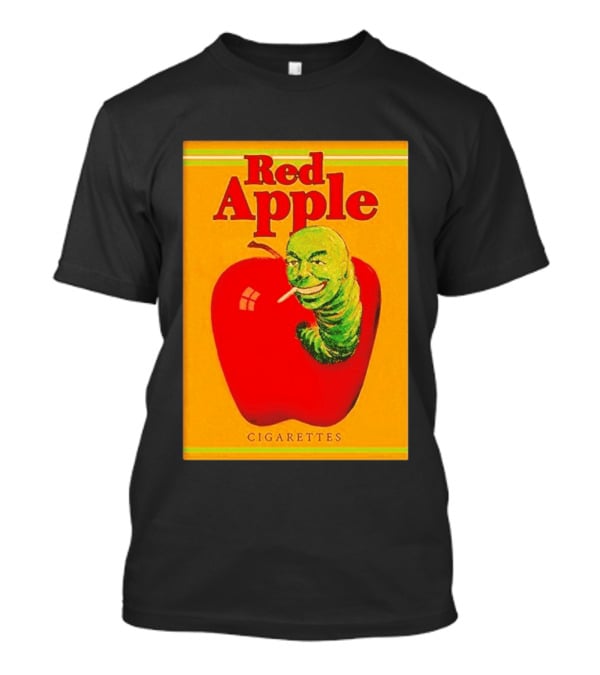 Red Apple Cigarettes Worm Character On Apple T-Shirt