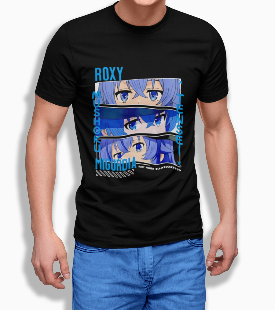Roxy Mushoku Tensei Migurdia Anime Blue Character Eyes T-Shirt