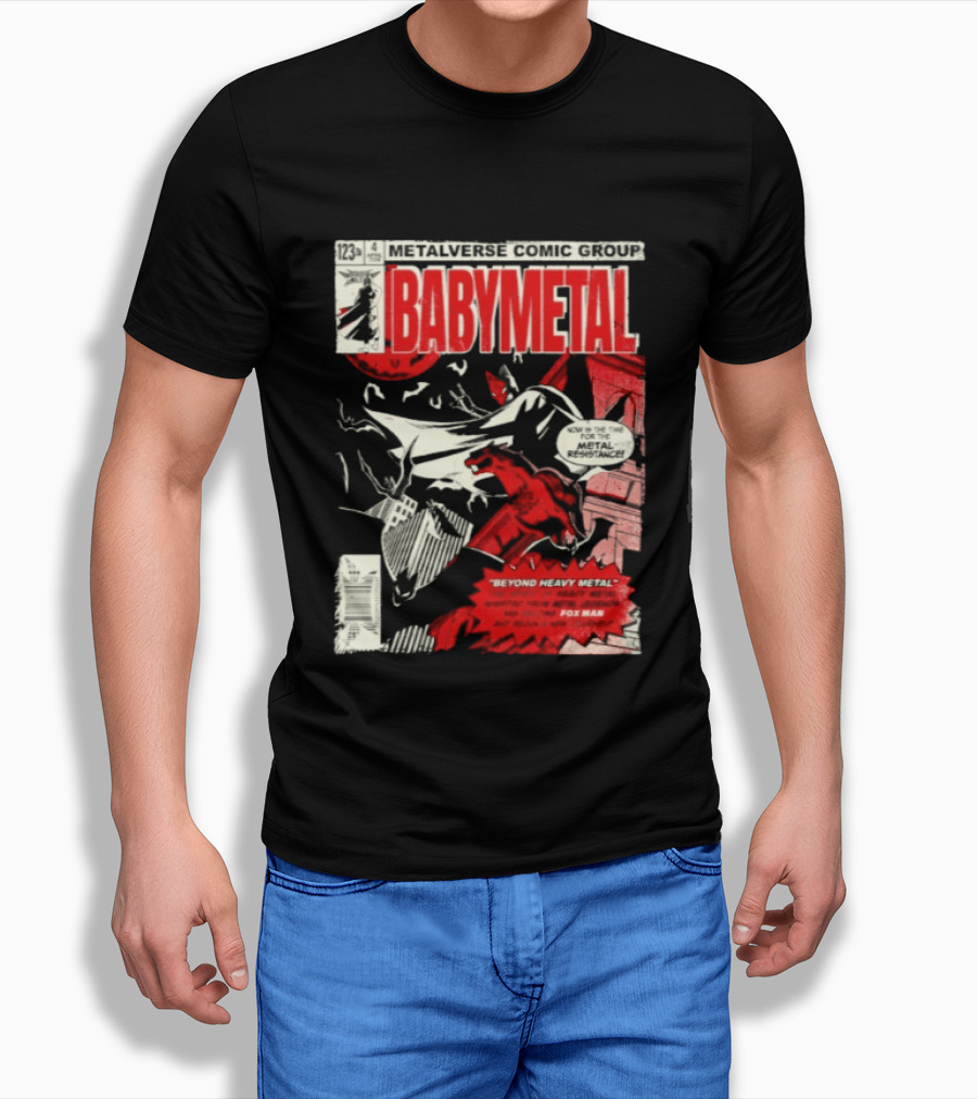 BABYMETAL Beyond Infinity Fox Man Metalverse Comic Group T-Shirt
