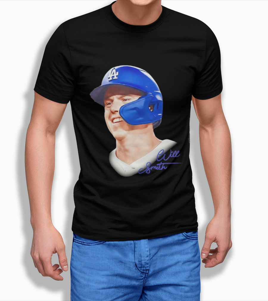 Los Angeles Dodgers MLB 2026 Big Face Will Smith Signature T-Shirt