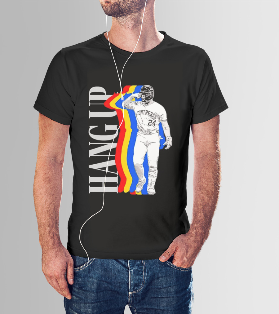 Willson Contreras 24 Hang Up Baseball Art With Colorful Stripes T-Shirt