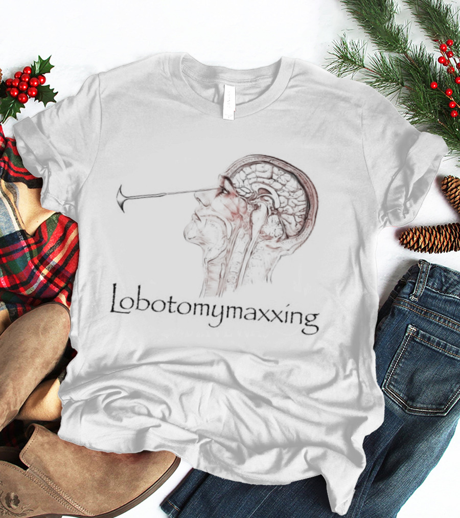 Lobotomymaxxing Dark Anatomical Brain T-Shirt