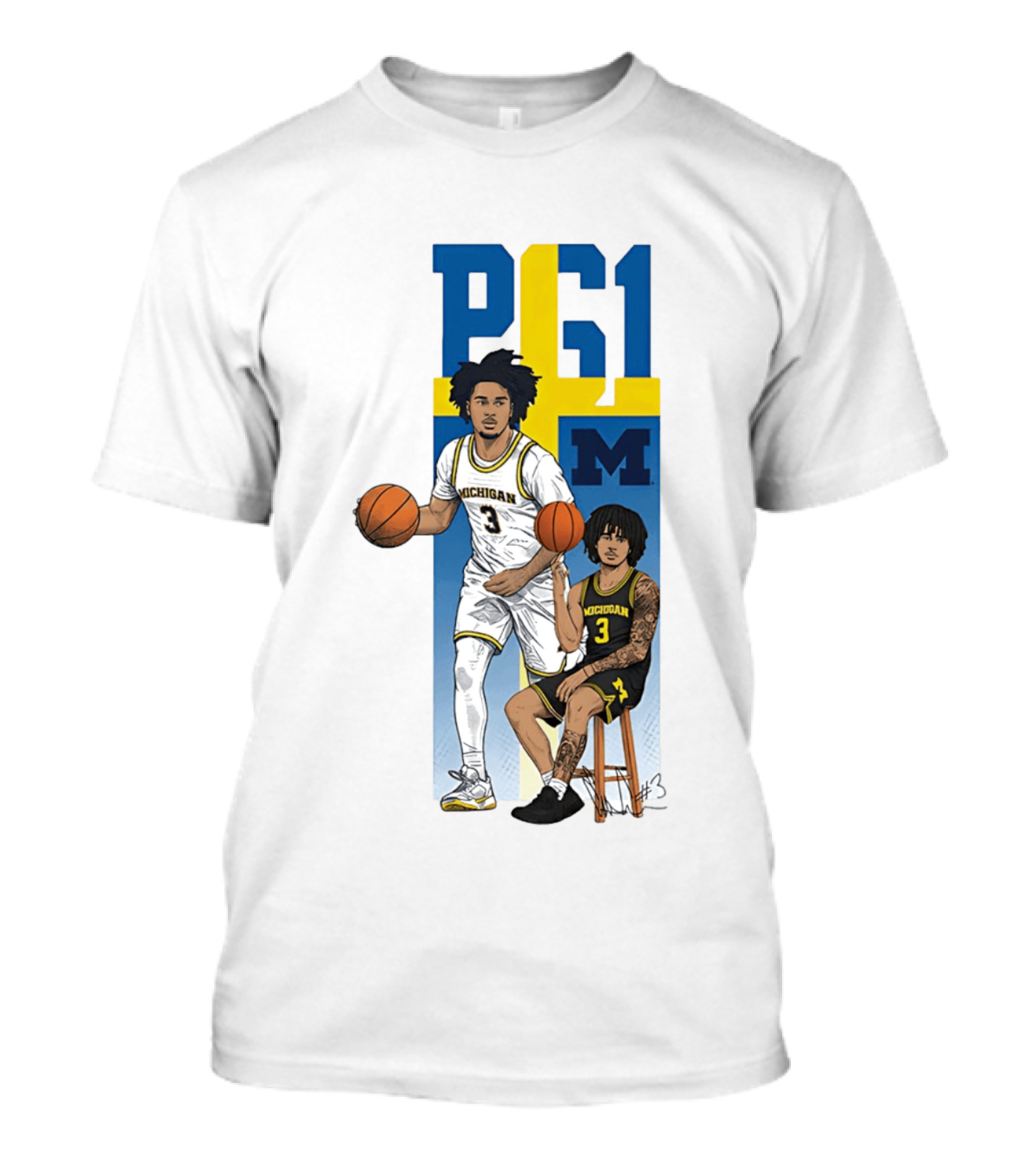 PG1 Elliot Cadeau Michigan Wolverines Basketball M T-Shirt