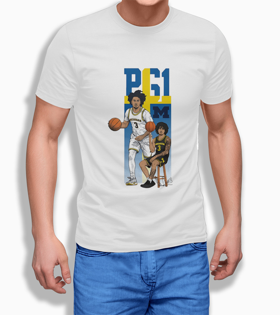 PG1 Elliot Cadeau Michigan Wolverines Basketball M T-Shirt