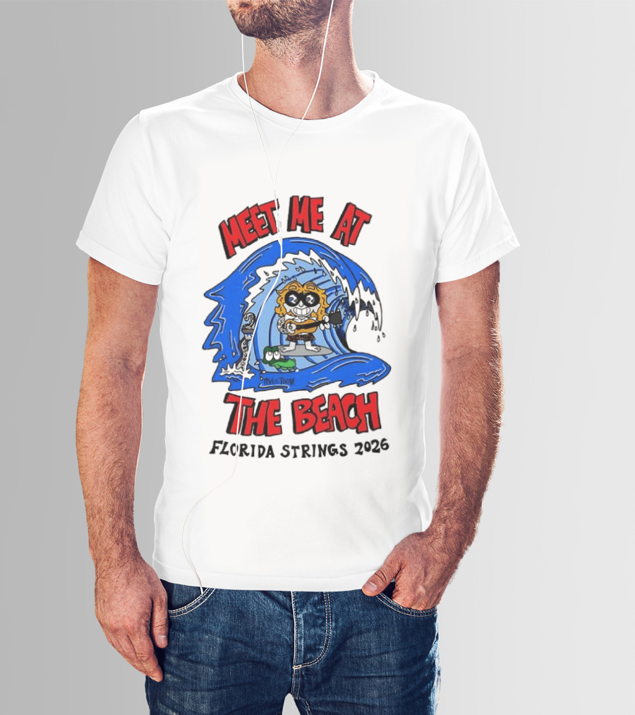 Meet Me At The Beach Florida Strings 2026 Surfing Wave T-Shirt