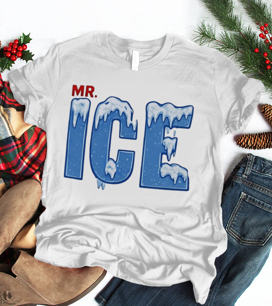 Mr ICE Snow Cover Icy Letters Frosty Winter T-Shirt